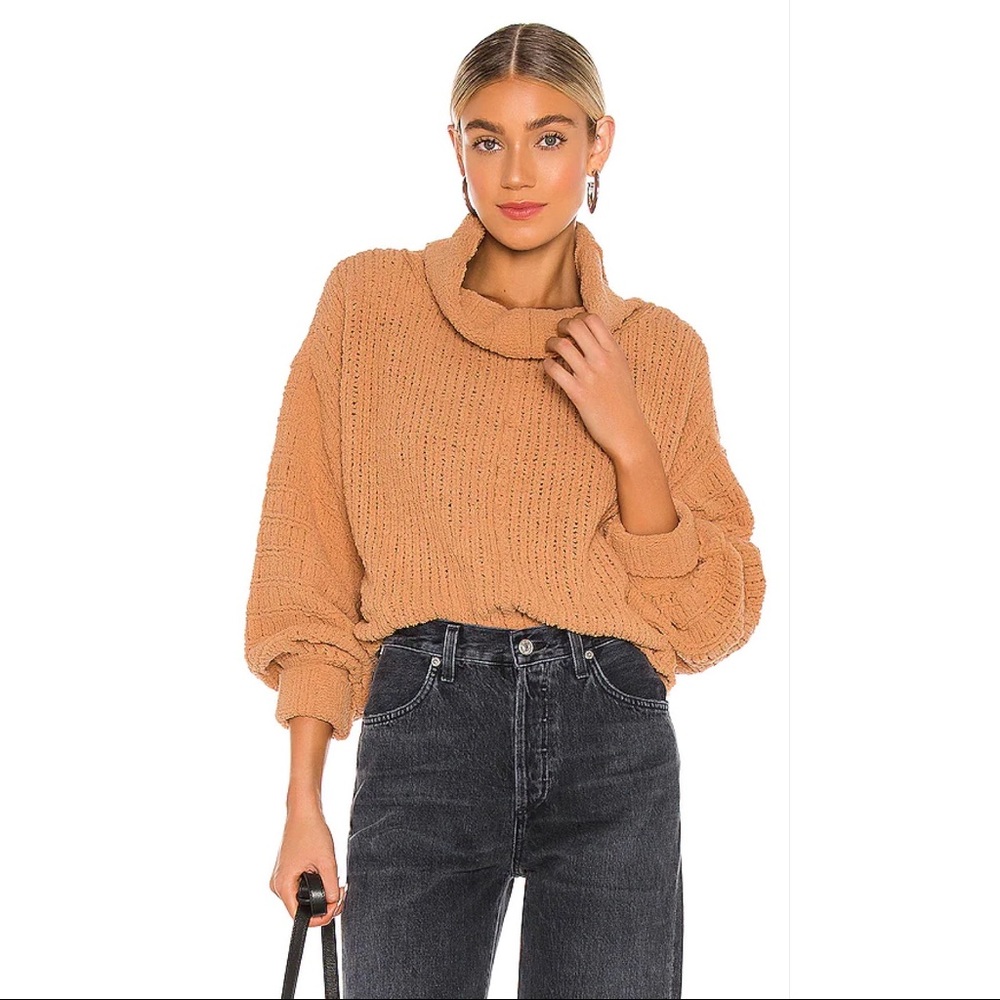 NWT Free People Be Yours Bishop Sweater in colour Camel